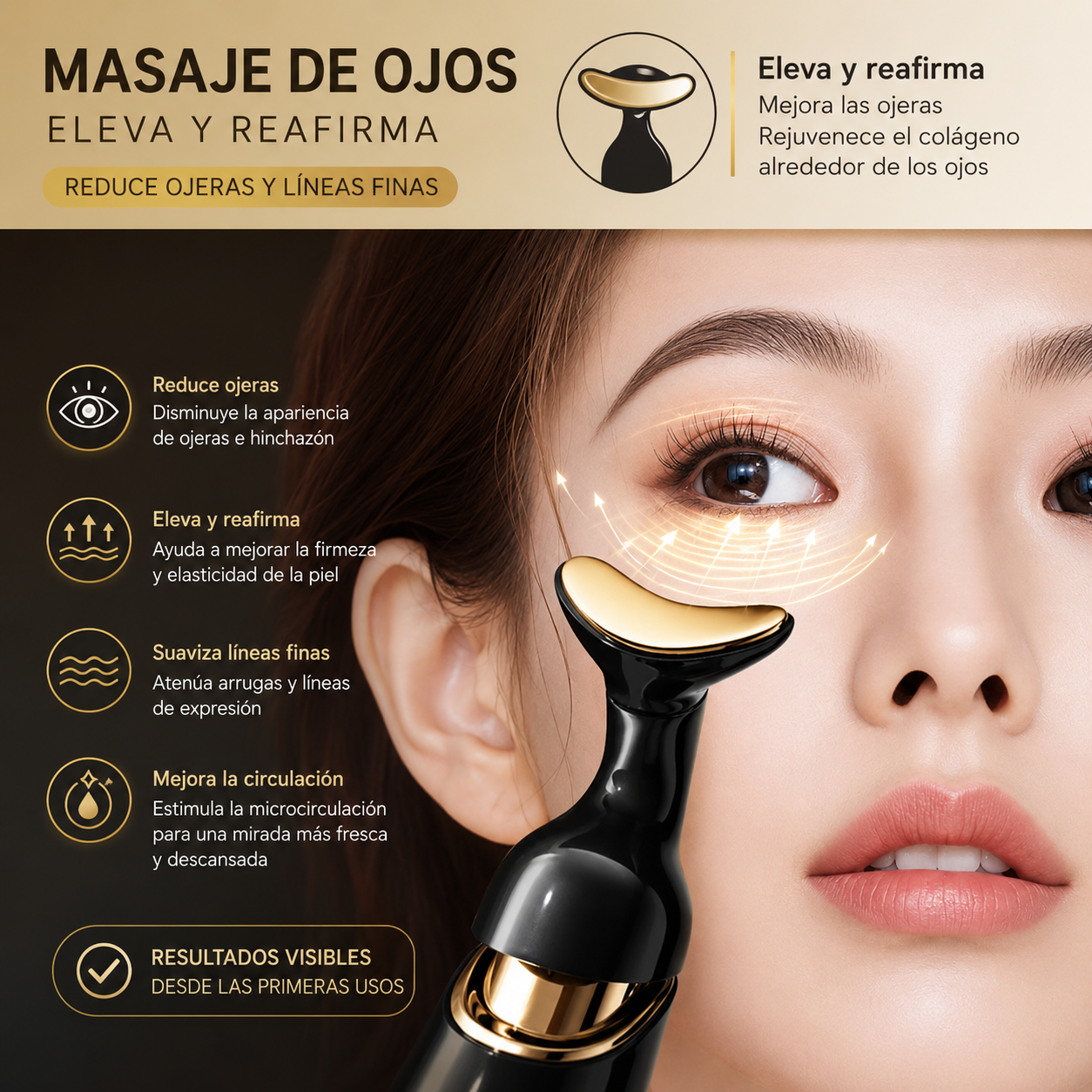 💖 Reduce Arrugas, Ojeras y Flacidez Sin Salir de Casa ✨ Massageador Facial Antirrugas 3 em 1